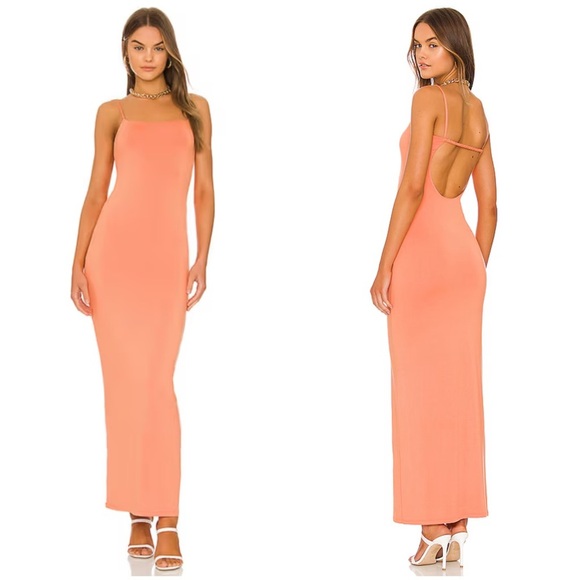NOT YOURS TO KEEP Katy Maxi Modal Dress in Peach - Picture 1 of 6